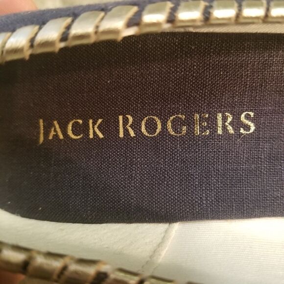 Jack Rogers Palmer Jute-wrapped Wedge Espadrille Midnight Blue Vaca Beach 9.5 - Picture 9 of 10